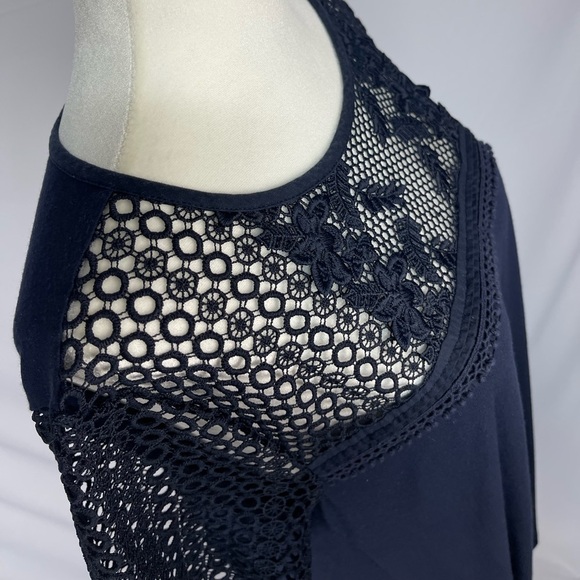 Loft Navy blue lace knit dress women’s size L - Picture 6 of 13